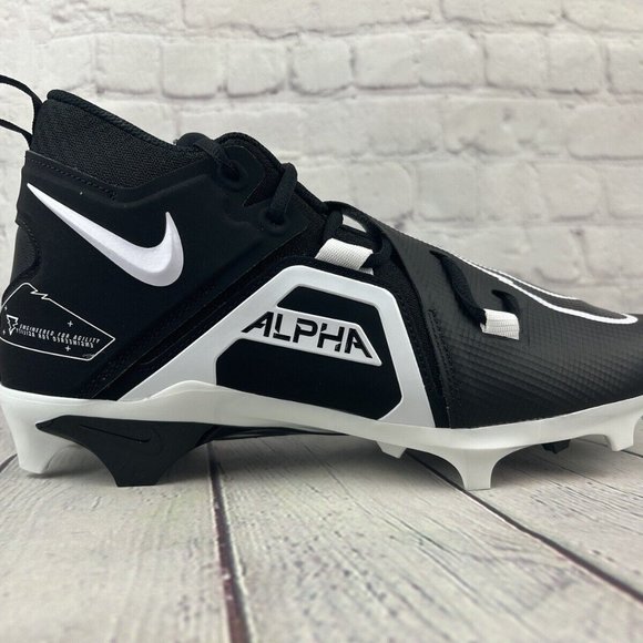 Nike Alpha Menace Pro 3 Mid Football Cleats Men's Black Size - Picture 3 of 7
